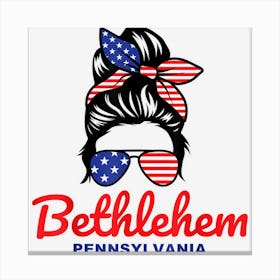 Bethlehem Pennsylvania Retro Messy Bun Canvas Print