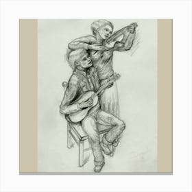 musicians in love play together: harmony Canvas Print