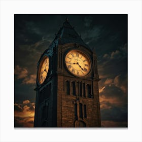 Clock Tower At Sunset 1 Canvas Print