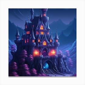 Castle In The Night Canvas Print