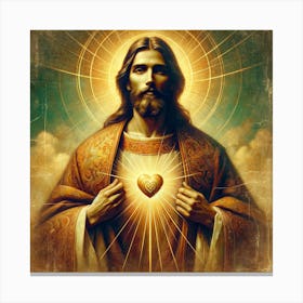 Jesus With Heart Canvas Print