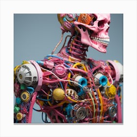 Pink Skeleton 1 Canvas Print