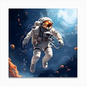 Astronaut In Space 4 Canvas Print