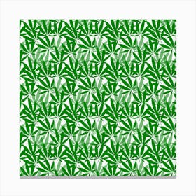 Green Marijuana Leaves Canvas Print