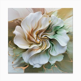 Flower With Gold Leaf Canvas Print