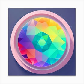 Circle Colorful Rainbow Spectrum Button Gradient Psychedelic Canvas Print