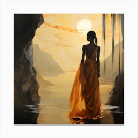 Woman In A Cave Canvas Print