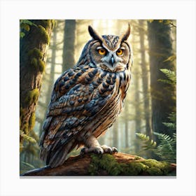 Owl In The Forest 176 Canvas Print