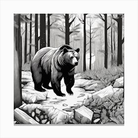 Bear In The Woods 10 Canvas Print