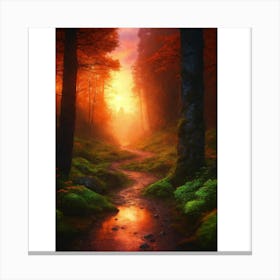 Sunset In The Forest 3 Canvas Print