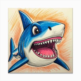 Shark Drawing 6 Canvas Print