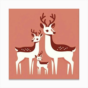 Family Of Deer 1 Canvas Print