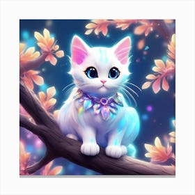 Cute White Cat 2 Canvas Print