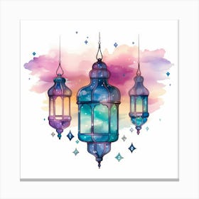 Watercolor Lanterns 1 Canvas Print