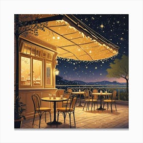 Cafe Terrace At Night (9) Canvas Print