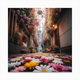 Alley Of Flowers 1 Canvas Print