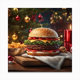 Christmas Burger 1 Canvas Print