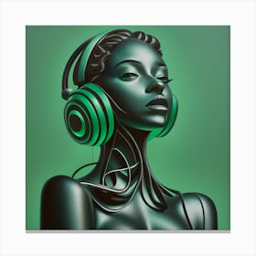 Woman With Headphones 51 Canvas Print