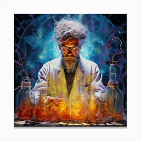 Watercolor Mad Scientist Canvas Print