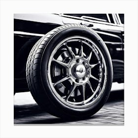 Black Car Wheel Canvas Print