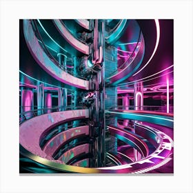 Innovative Mixed Media Style Digital Art Combining 3d, Glitch Art, And Photography 1 Canvas Print