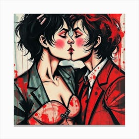 Red kiss Canvas Print