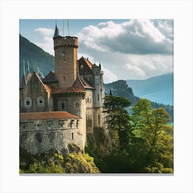 Mythical Creatures Castle From A Heroic Tale Canvas Print