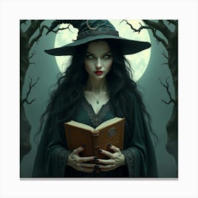 Flux Dev A Hauntingly Beautiful Illustration Of A Witch Shroud 1 Canvas Print