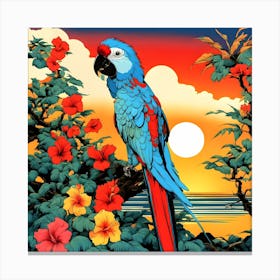 Parrot At Sunset Canvas Print