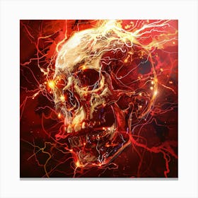 Skull With Lightning Canvas Print