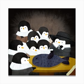 Anatomy Lesson By Dr Penguin Art Series Canvas Print
