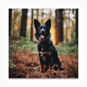 German Shepherd Dog In The Forest Canvas Print