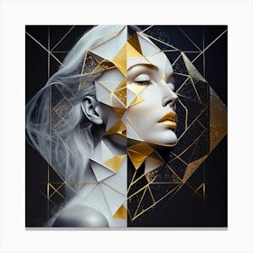 Abstract Geometric Portrait Of A Woman Canvas Print