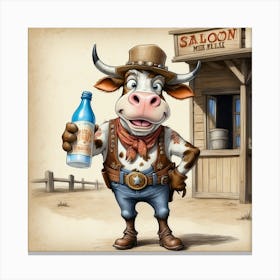 Cartoon Cowboy Canvas Print