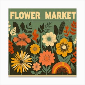 Flower Market Vintage Poster Canvas Print