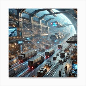 A Detailed Futuristic Scene Depicting The Asterian 1 Canvas Print