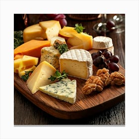 Firefly Artisan Cheese Board With Gourmet Selections 83414 Canvas Print