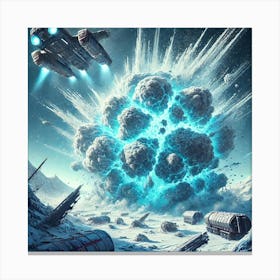 A Futuristic Sci Fi Depiction Of Frostquake In Act Canvas Print