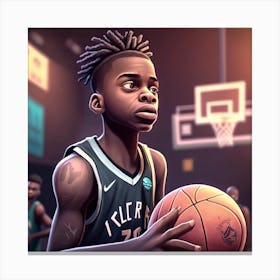 Basketball Player Holding A Basketball 2 Canvas Print