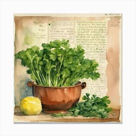Square Scrapbook Page Of A Kitchen Recipe (3) Canvas Print