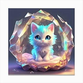 Cute Kitten In A Crystal Canvas Print