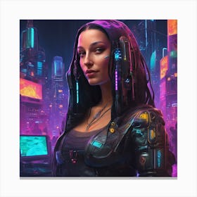 Cyberpunk Mona Lisa Canvas Print