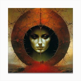 Woman In A Circle Canvas Print