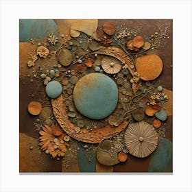 Terra Cotta, Floral Pattern, Abstract Piece With Organic Shapes And Earthy Colors art print Canvas Print