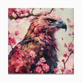 Eagle In Cherry Blossoms 2 Canvas Print