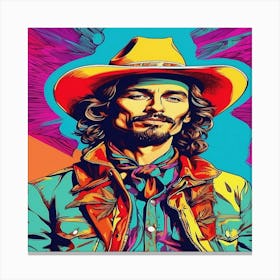 Default Psychedelic Cowboy Marijuana Pop Art For Band Poster I 0 Canvas Print