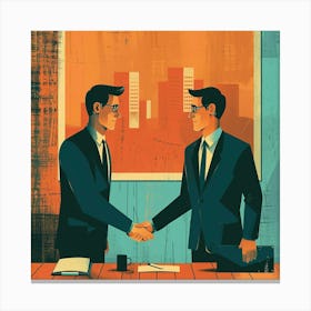 Two Businessmen Shaking Hands Canvas Print