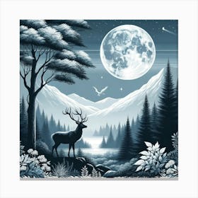 Deer In The Forest 3 Canvas Print