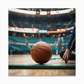 Basketball Player On The Court Canvas Print