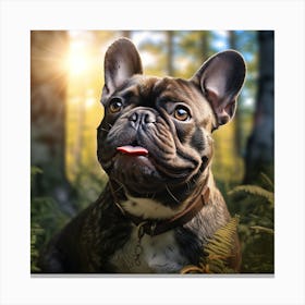 French Bulldog In The Forest 1 Canvas Print